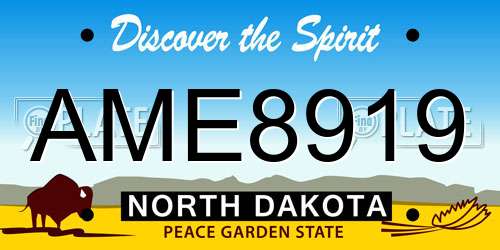 AME8919 North Dakota License Plate