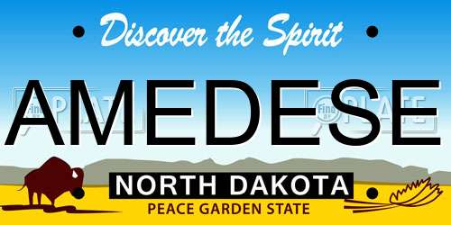 AMEDESE North Dakota License Plate