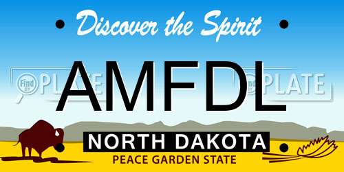 AMFDL North Dakota License Plate