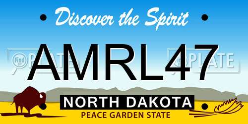 AMRL47 North Dakota License Plate