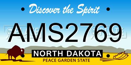 AMS2769 North Dakota License Plate