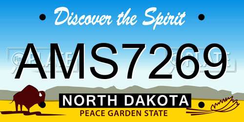 AMS7269 North Dakota License Plate