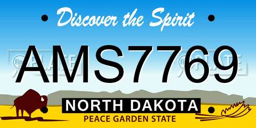 AMS7769 North Dakota License Plate