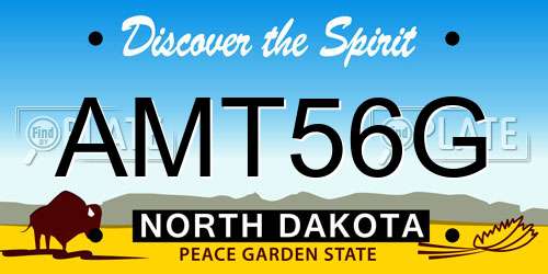AMT56G North Dakota License Plate