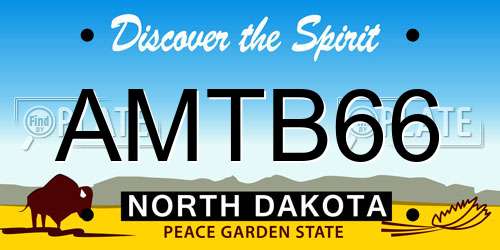 AMTB66 North Dakota License Plate