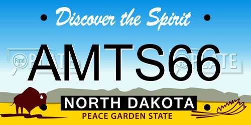 AMTS66 North Dakota License Plate