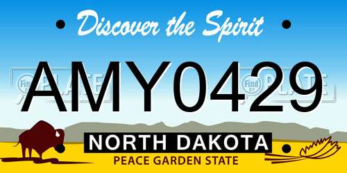 AMY0429 North Dakota License Plate