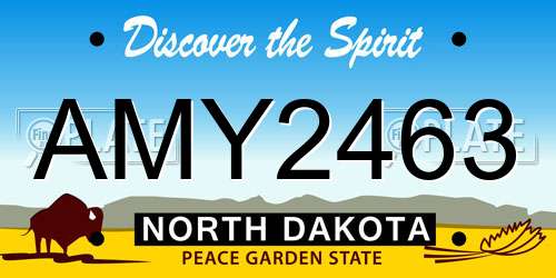 AMY2463 North Dakota License Plate