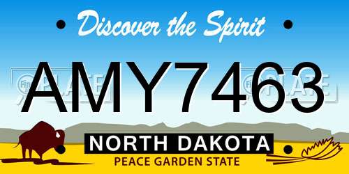 AMY7463 North Dakota License Plate