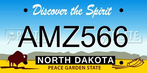 AMZ566 North Dakota License Plate