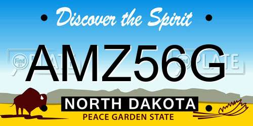 AMZ56G North Dakota License Plate