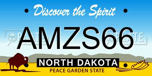 AMZS66 North Dakota License Plate