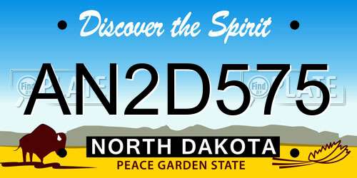 AN2D575 North Dakota License Plate