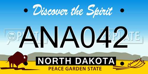 ANA042 North Dakota License Plate