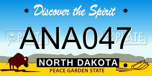 ANA047 North Dakota License Plate