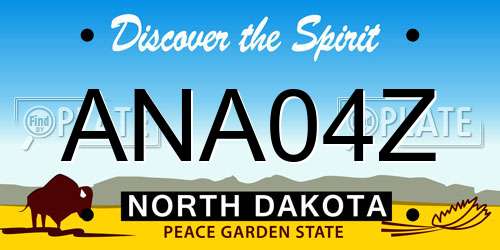 ANA04Z North Dakota License Plate