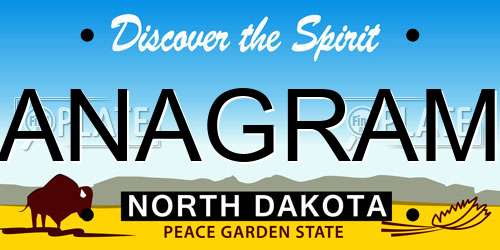 ANAGRAM North Dakota License Plate