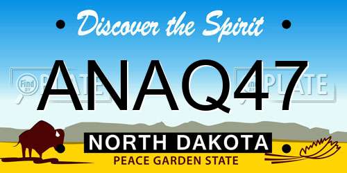 ANAQ47 North Dakota License Plate