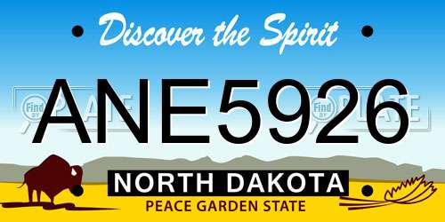 ANE5926 North Dakota License Plate