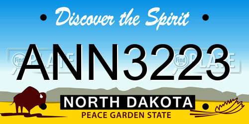 ANN3223 North Dakota License Plate