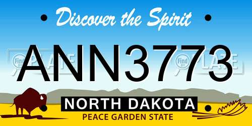 ANN3773 North Dakota License Plate