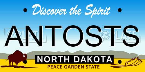 ANTOSTS North Dakota License Plate