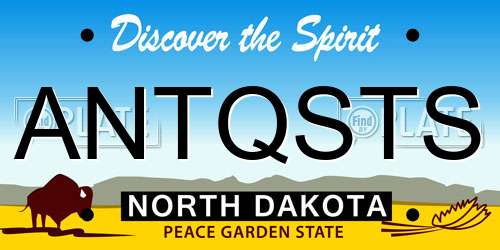 ANTQSTS North Dakota License Plate