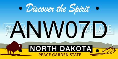 ANW07D North Dakota License Plate