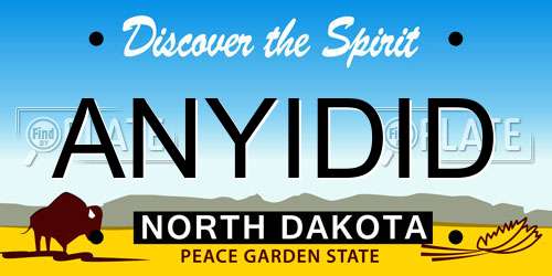 ANYIDID North Dakota License Plate