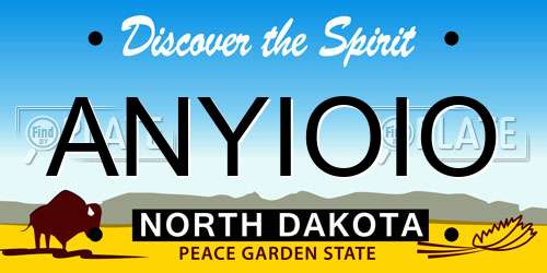 ANYIOIO North Dakota License Plate