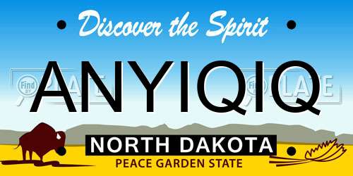 ANYIQIQ North Dakota License Plate