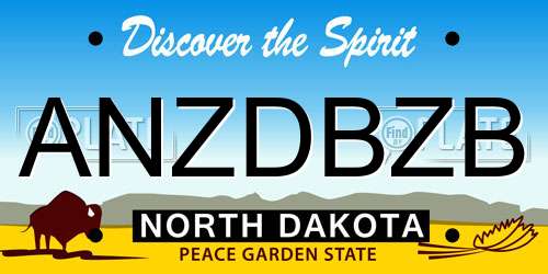 ANZDBZB North Dakota License Plate