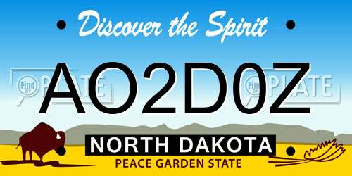 AO2D0Z North Dakota License Plate