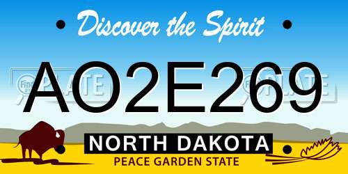 AO2E269 North Dakota License Plate
