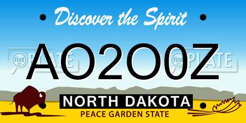 AO2O0Z North Dakota License Plate