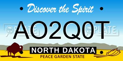 AO2Q0T North Dakota License Plate
