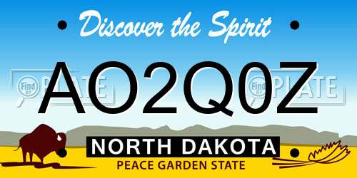 AO2Q0Z North Dakota License Plate