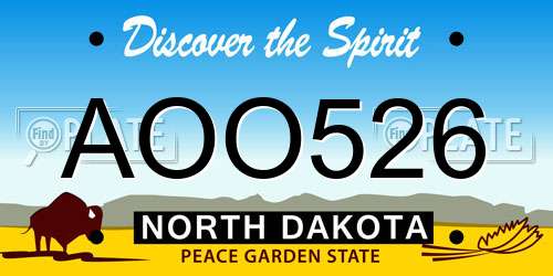 AOO526 North Dakota License Plate