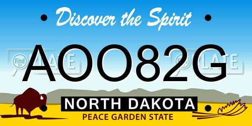 AOO82G North Dakota License Plate