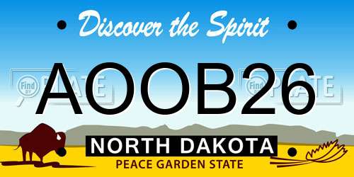 AOOB26 North Dakota License Plate