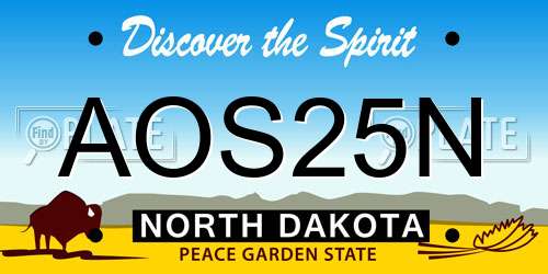 AOS25N North Dakota License Plate