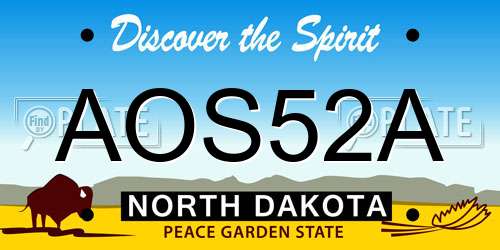 AOS52A North Dakota License Plate