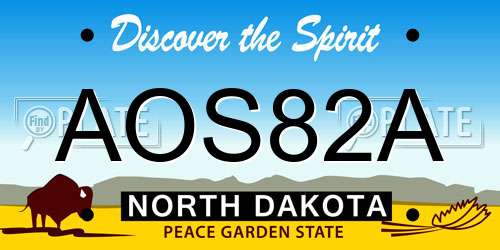 AOS82A North Dakota License Plate