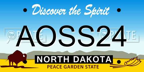 AOSS24 North Dakota License Plate