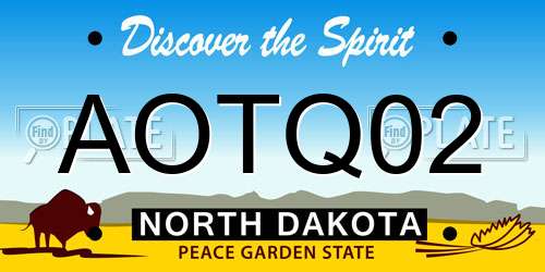 AOTQ02 North Dakota License Plate