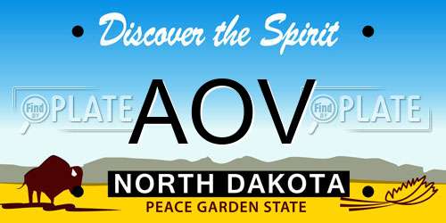 AOV North Dakota License Plate