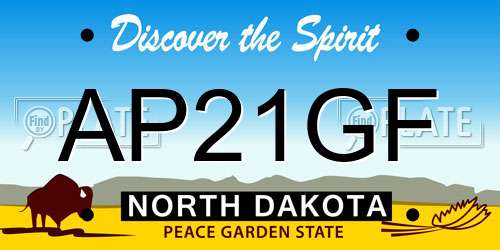 AP21GF North Dakota License Plate