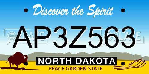 AP3Z563 North Dakota License Plate