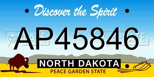 AP45846 North Dakota License Plate