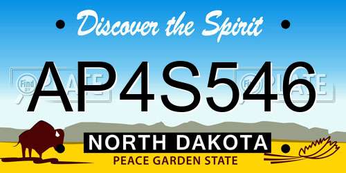 AP4S546 North Dakota License Plate